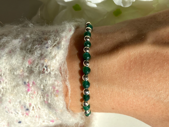 Emerald & Silver Bracelet