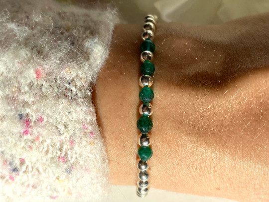 Emerald & Silver Bracelet