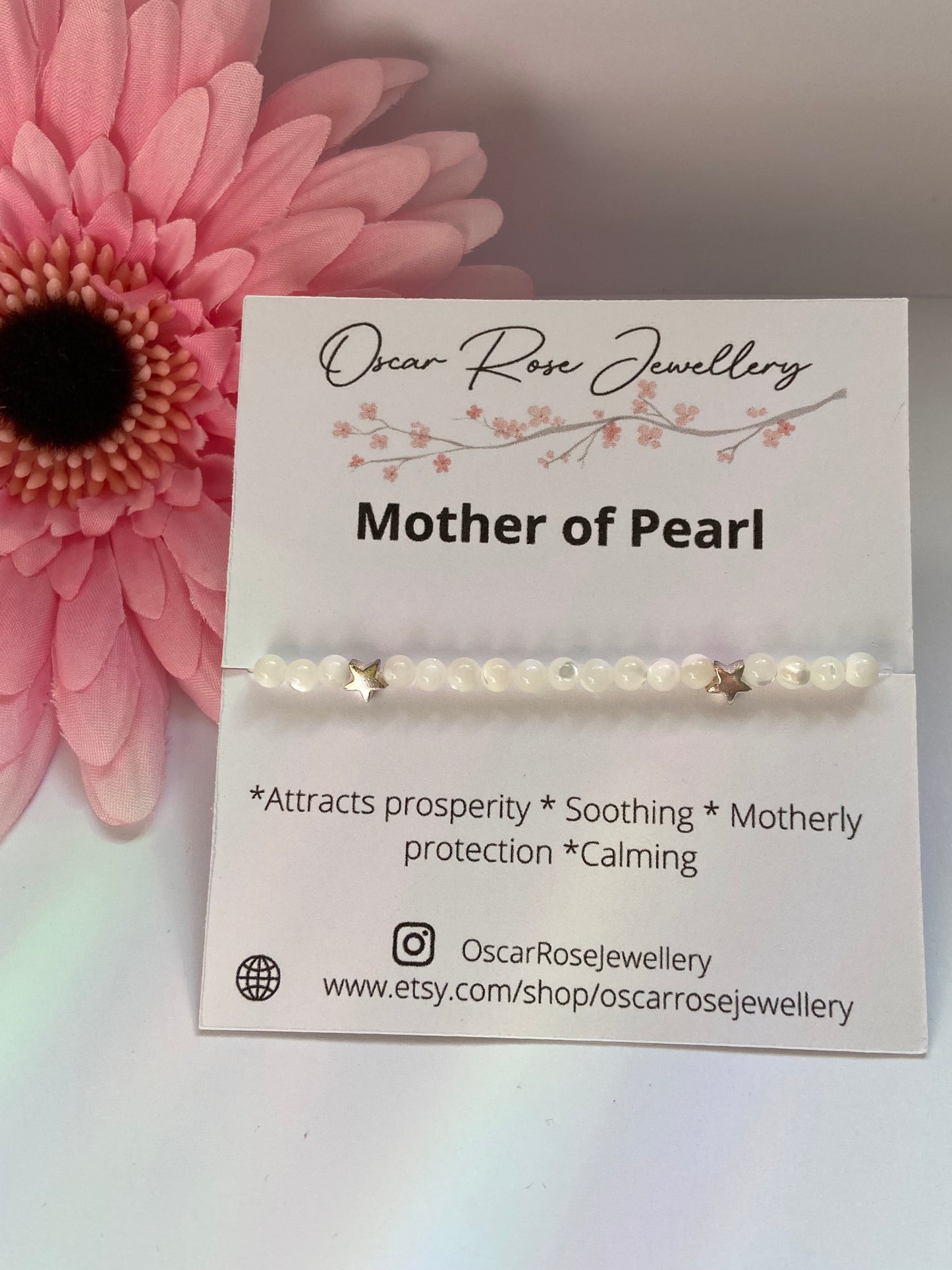 Mother Of Pearl & Silver Star Bracelet