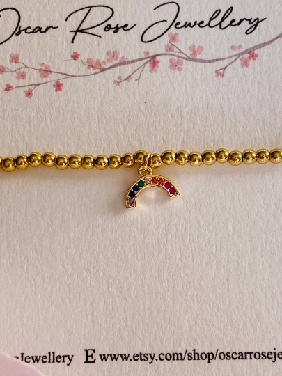 Gold Rainbow Stretch Bracelet